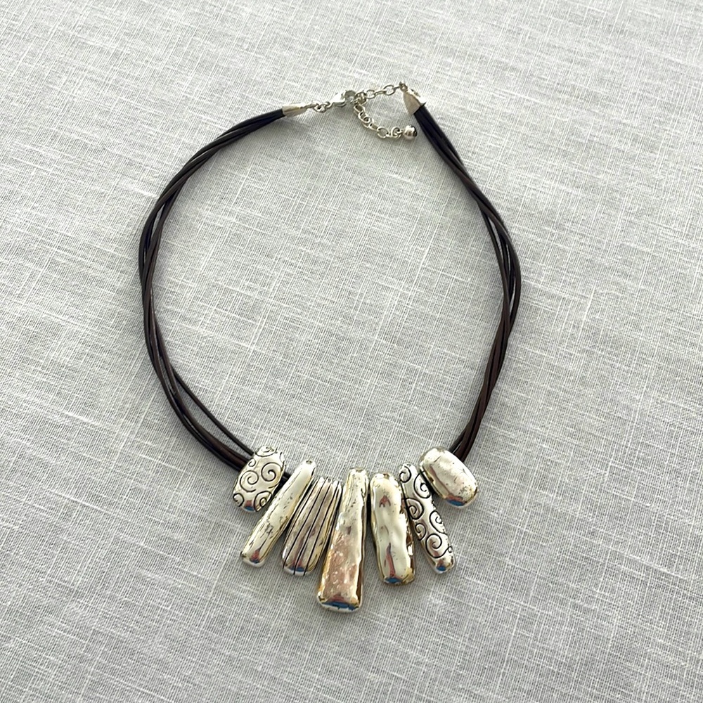 Vintage Hammered Metal Necklace